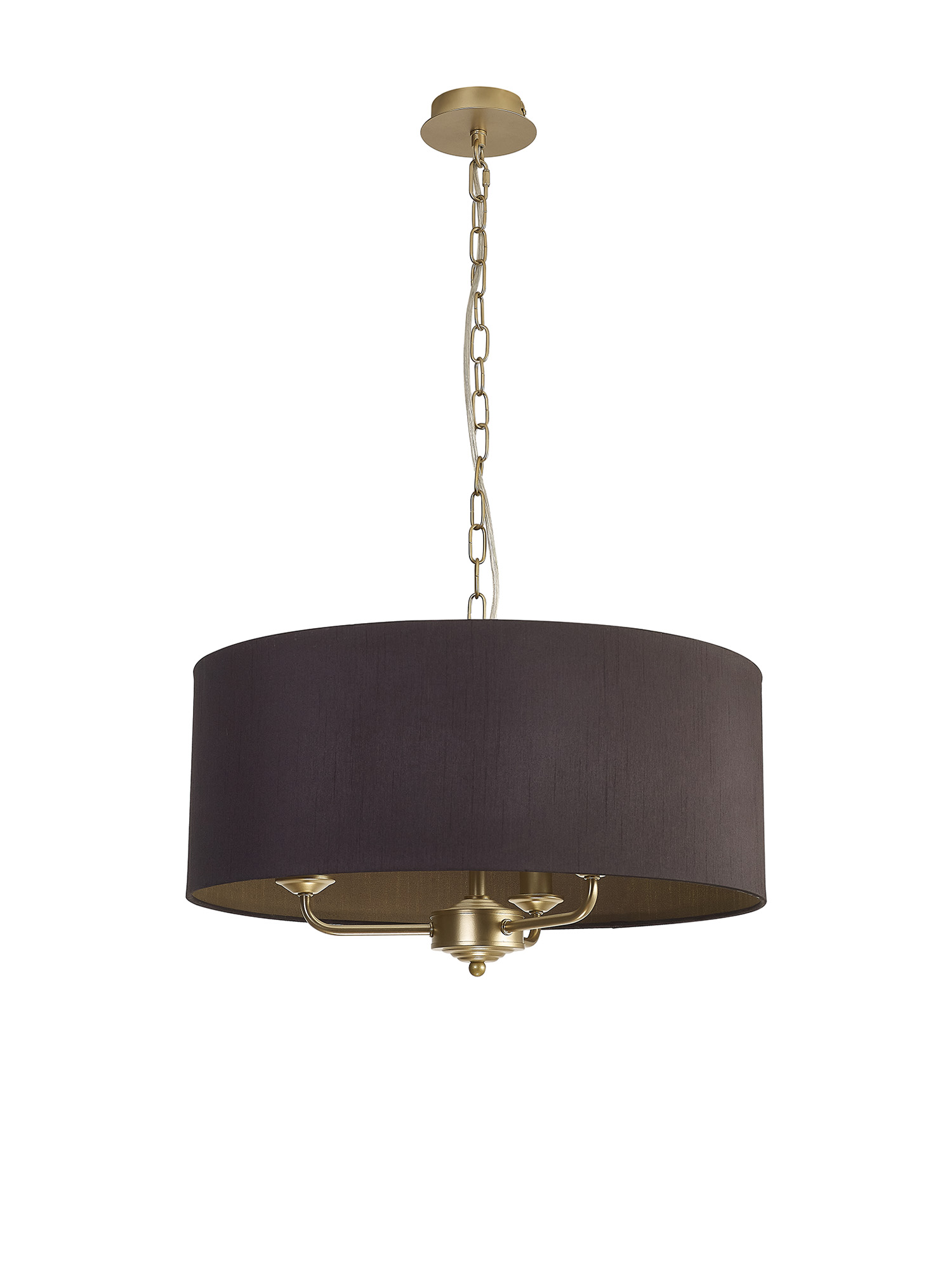 Banyan 50cm 3 Light Pendant Champagne Gold, Midnight Black/Green Olive DK0969  Deco Banyan